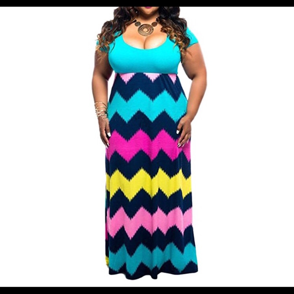 💙💚🧡❤️💗💛 Multi-color chevron dress